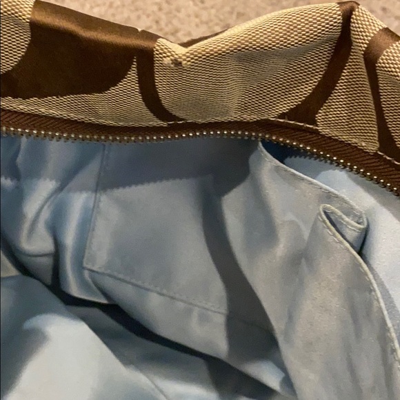 Coach Signature shoulder Handbag Brown Silver - Picture 14 of 16